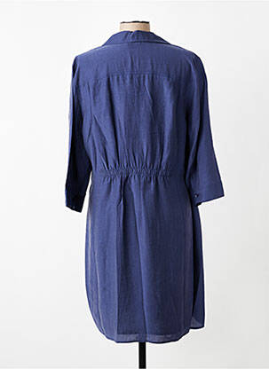 Robe mi-longue manches 3/4 manches 3/4 bleu ELORA femme