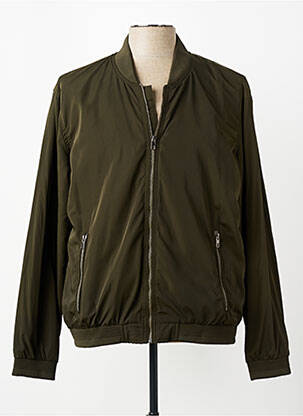 Blouson col v vert ELORA femme