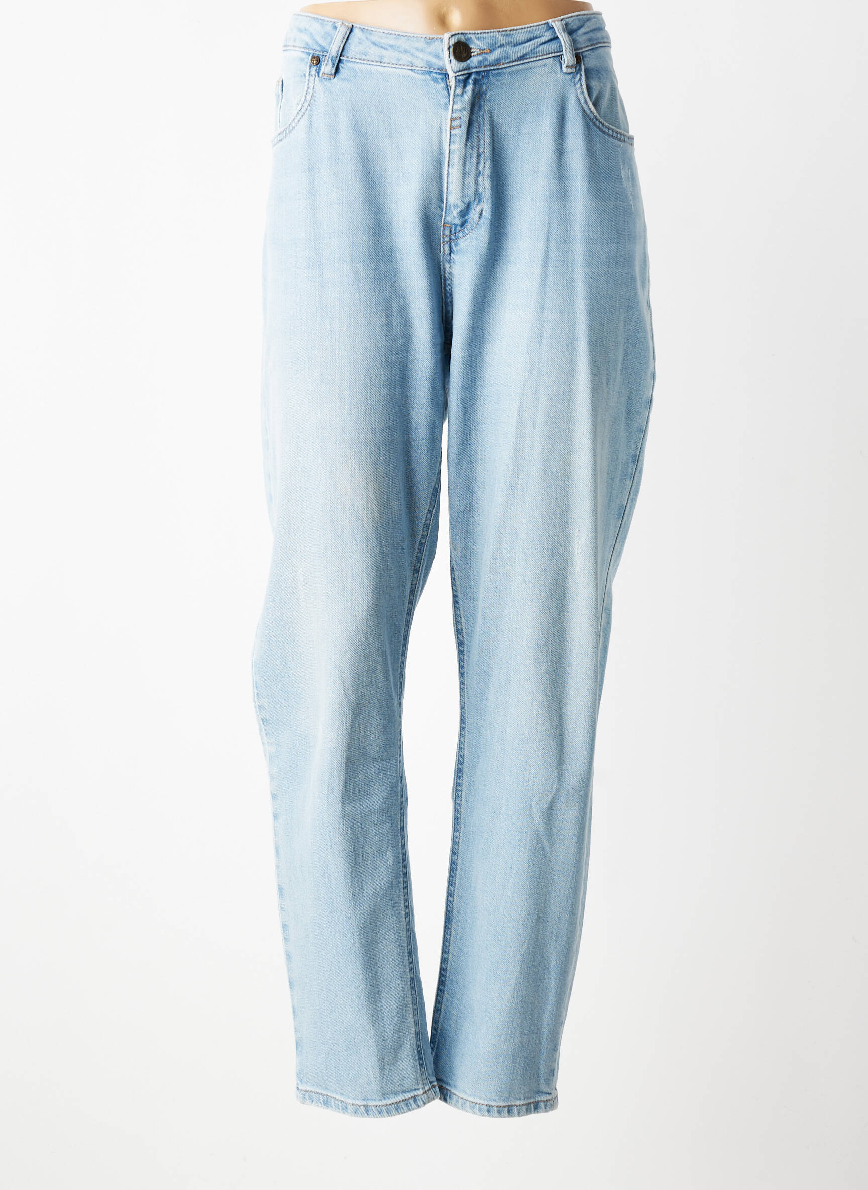 Jeans coupe droite stretch taille normale bleu ELORA femme