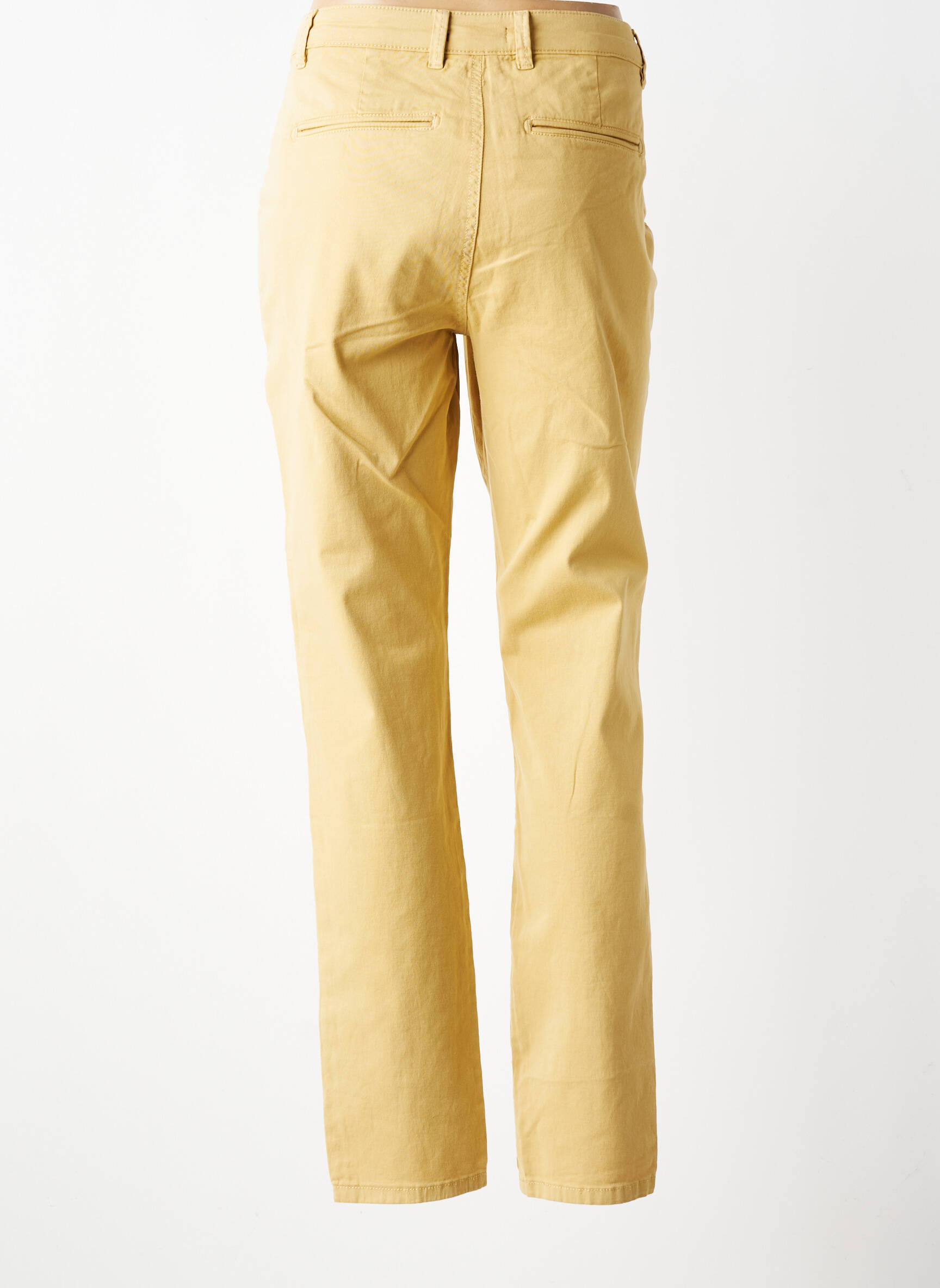 Pantalon chino tissage popeline taille normale beige ELORA femme