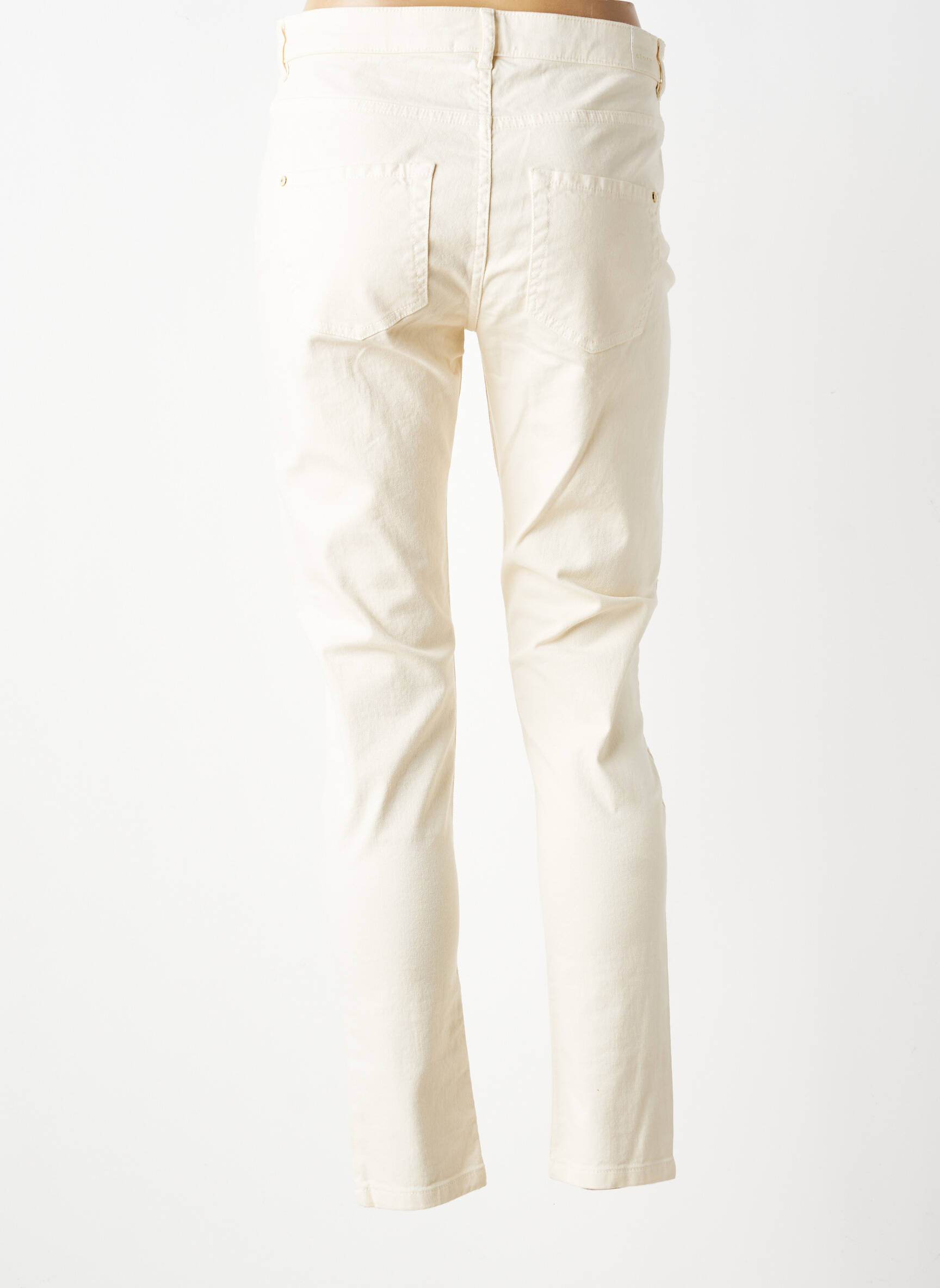 Jeans coupe slim stretch taille normale beige ELORA femme