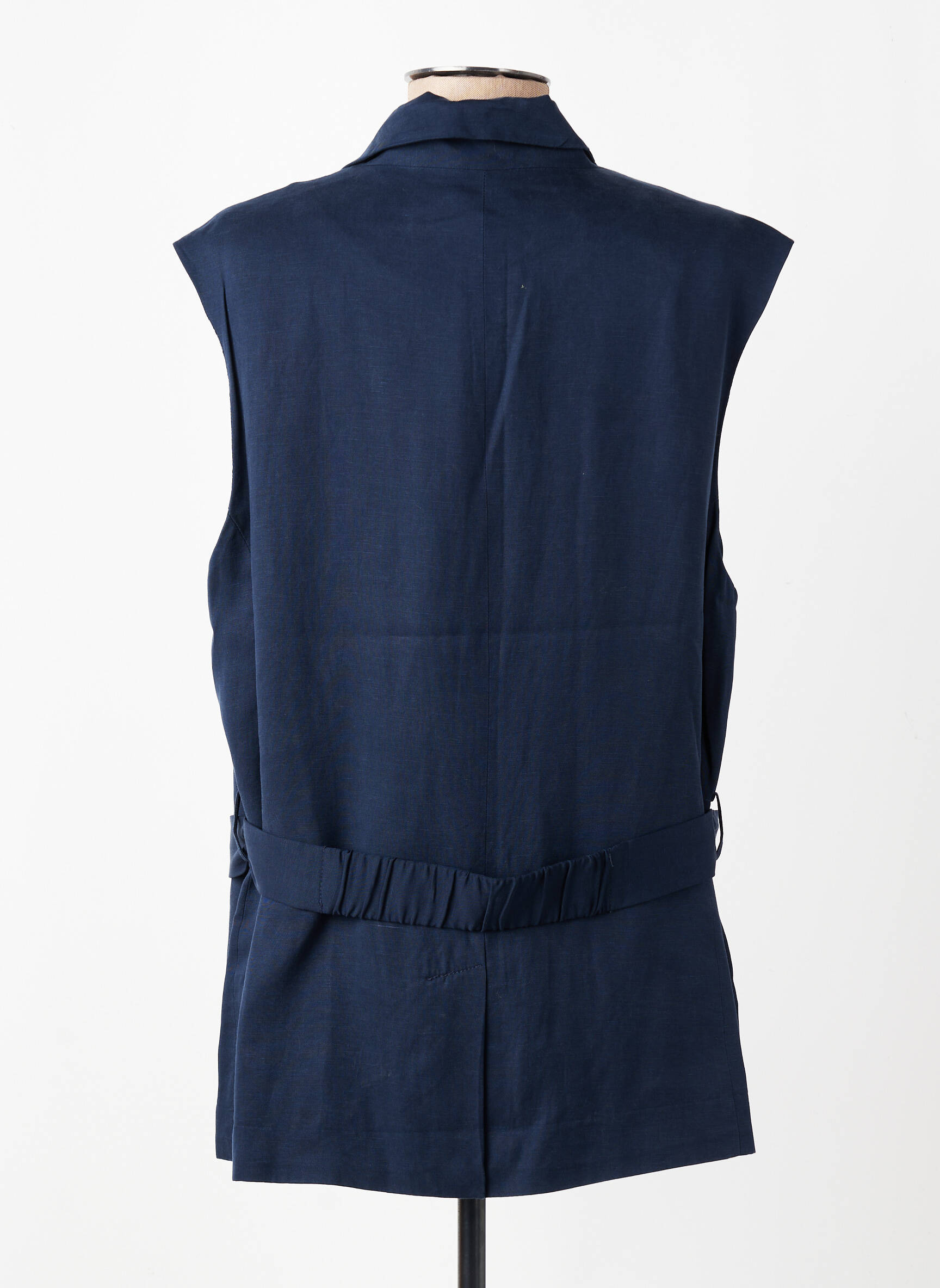 Gilet sans manche poches bleu ELORA femme