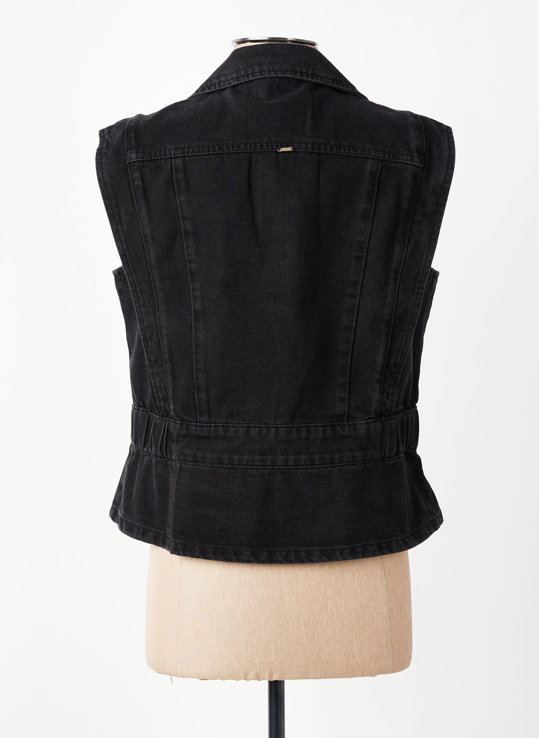 Gilet sans manche poches noir ELORA femme