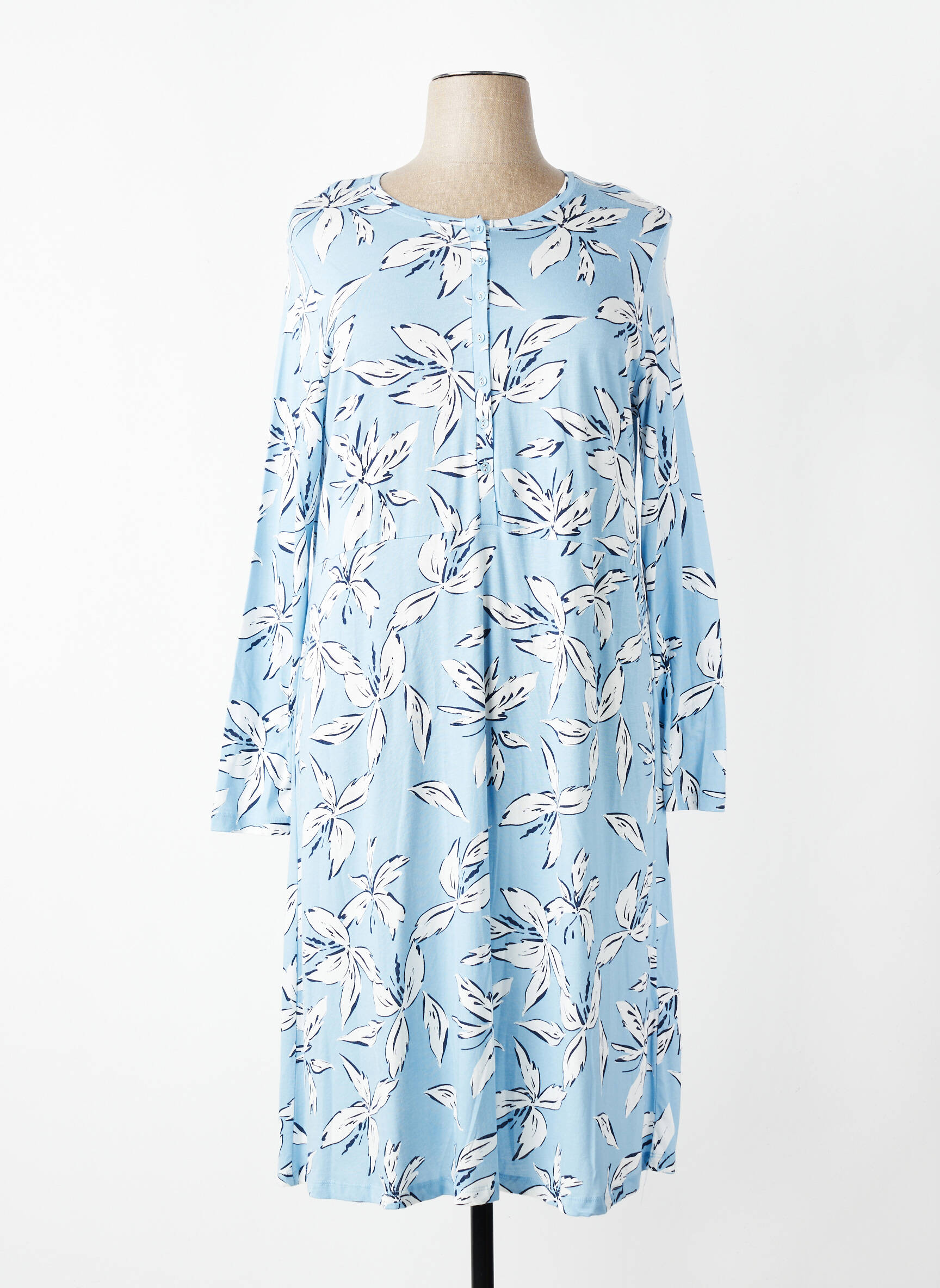 Chemise de nuit stretch bleu RINGELLA femme