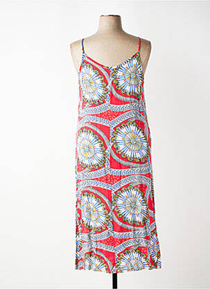 Robe mi-longue imprimé fantaisie sans manche rouge VETISTYLE femme