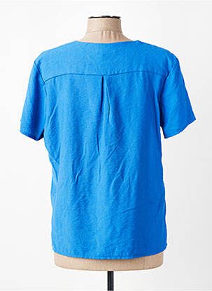 T-shirt coupe droite manches courtes bleu HALOGENE femme