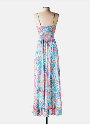 Robe longue imprimé fantaisie fines bretelles bleu YYDS (YOUR YOUTHFUL DRESS STYLE) femme