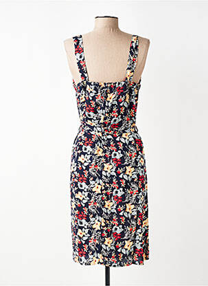 Robe mi-longue imprimé fleurs sans manche bleu S.QUISE femme