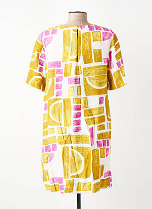 Robe courte manches courtes manches courtes jaune LAST QUEEN femme