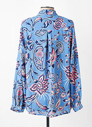 Chemisier imprimé fantaisie manches longues bleu SARAH JOHN femme