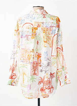 Chemisier imprimé fantaisie manches longues blanc MUSY MUSE femme