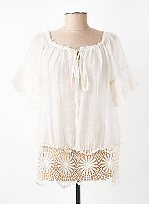 Top manches courtes manches courtes blanc MADE IN ITALY femme