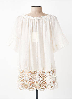 Top manches courtes manches courtes blanc MADE IN ITALY femme