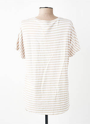 T-shirt coupe droite manches courtes beige AROMA femme