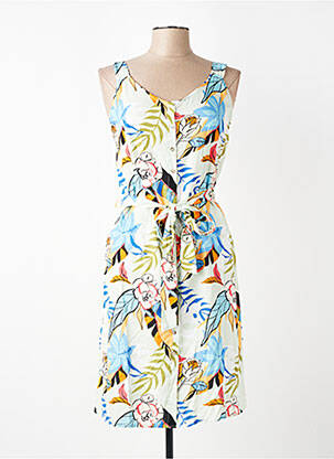 Robe mi-longue imprimé fantaisie sans manche vert S.QUISE femme