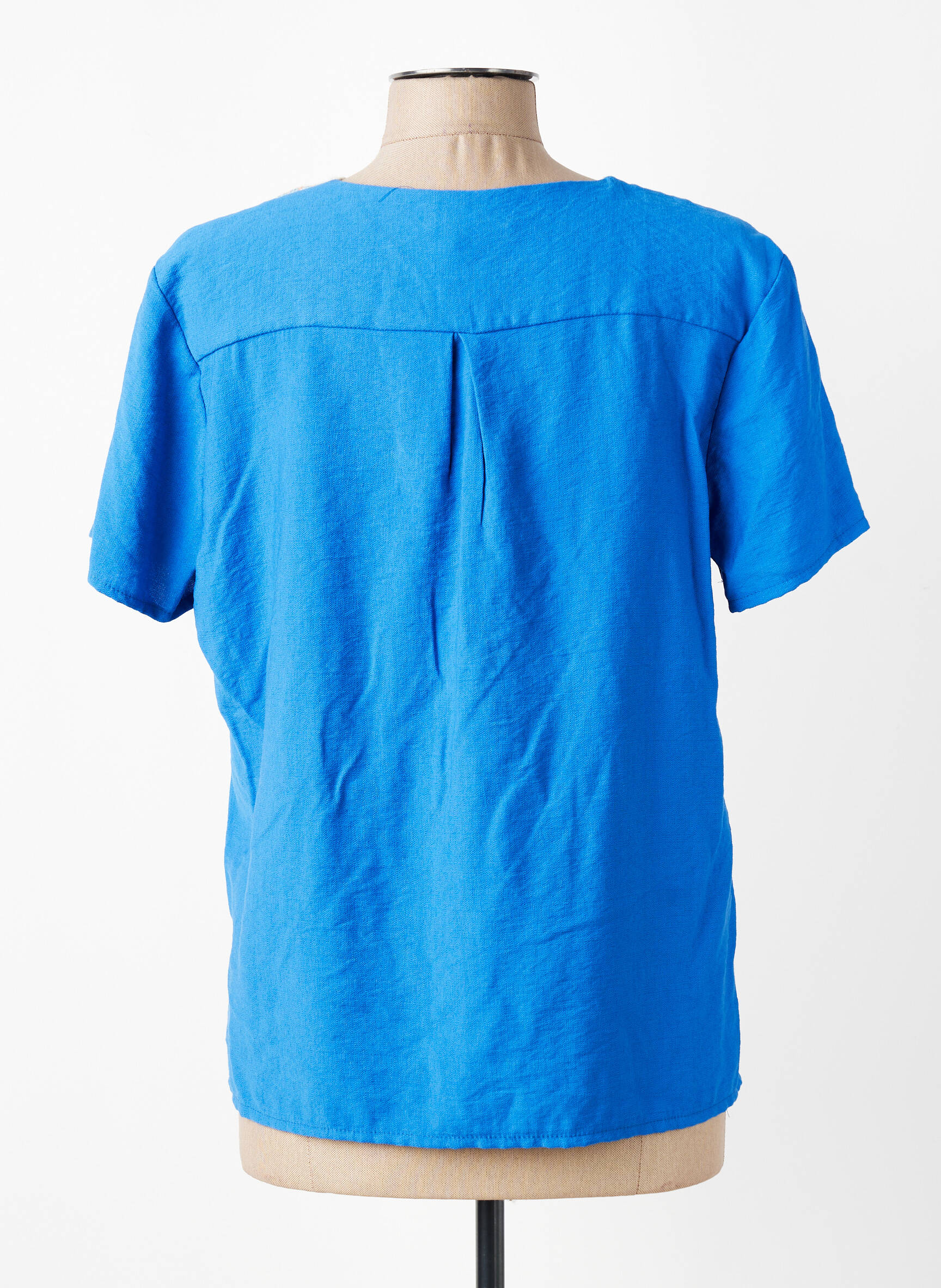 T-shirt coupe droite manches courtes bleu HALOGENE femme