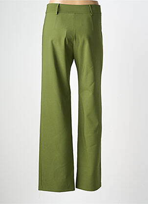 Pantalon droit tissage crêpe taille haute vert HALOGENE femme