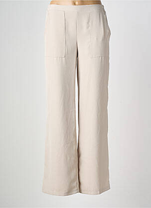 Pantalon large tissage crêpe taille normale beige EMA BLUE'S femme