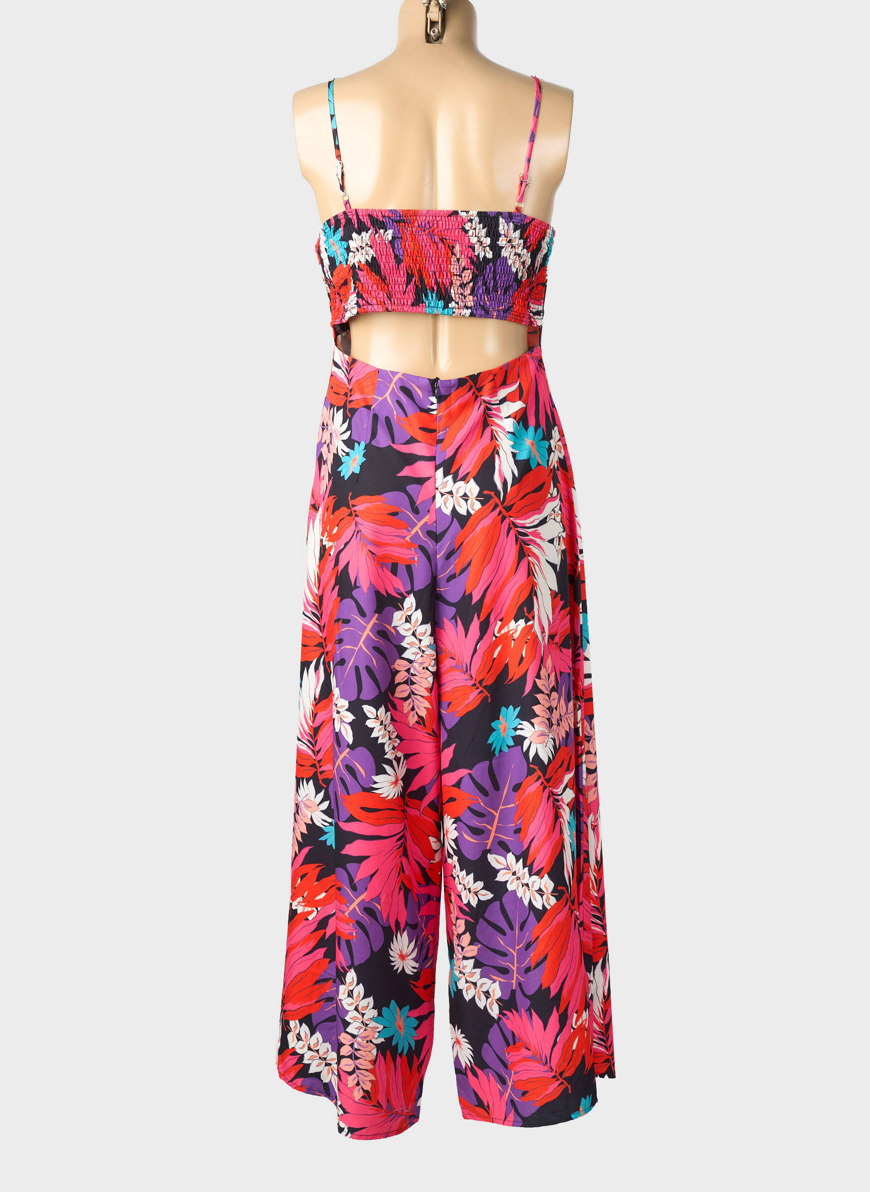 Combi-pantalon fermeture boutonnée au dos fines bretelles rose SWEET MISS femme