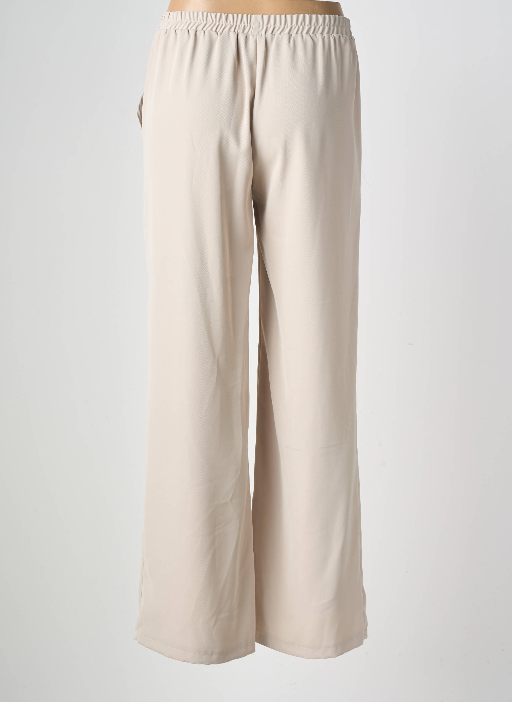 Pantalon large tissage crêpe taille normale beige EMA BLUE'S femme