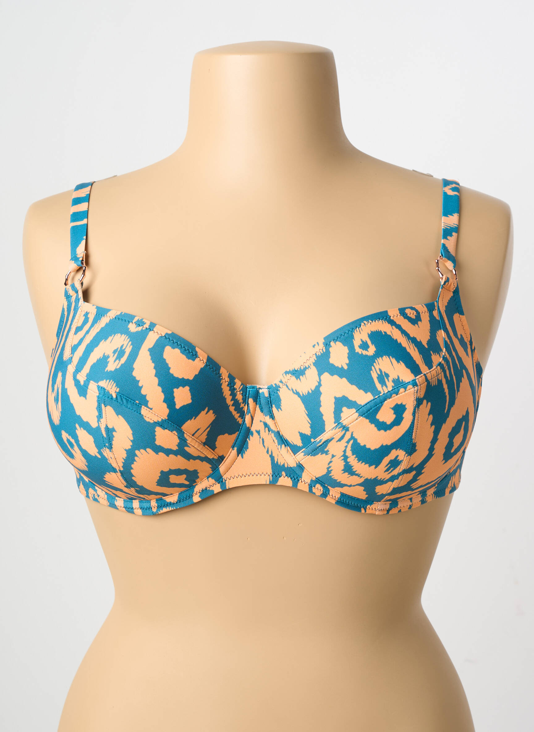 Haut de maillot de bain stretch haut soutien-gorge balconnet orange ANTIGEL femme