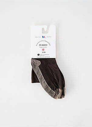 Bas stretch marron PERRIN femme