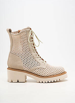 Bottes bout rond talon de 4 à 6cm beige MAM'ZELLE femme