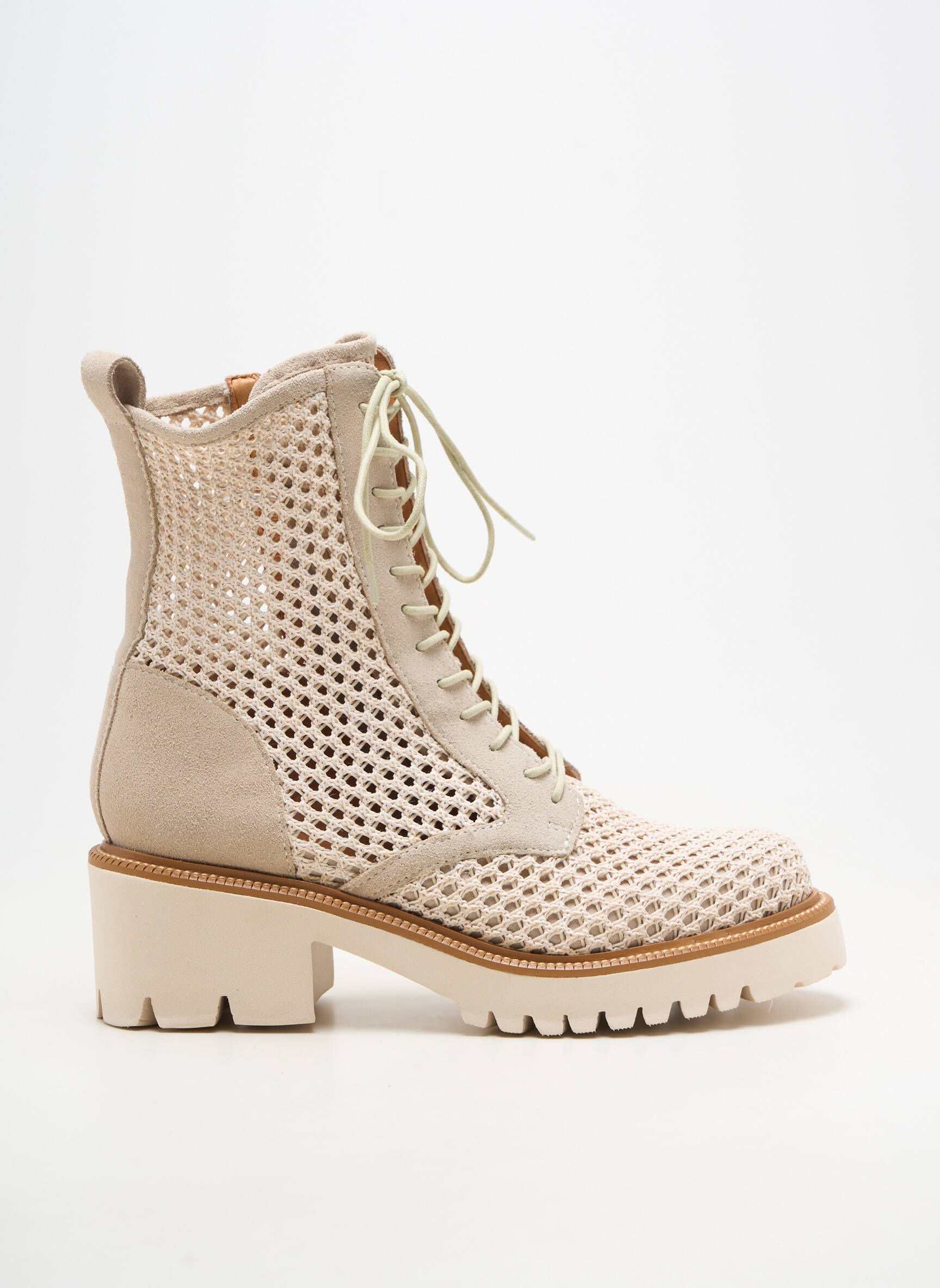 Bottes bout rond talon de 4 à 6cm beige MAM'ZELLE femme