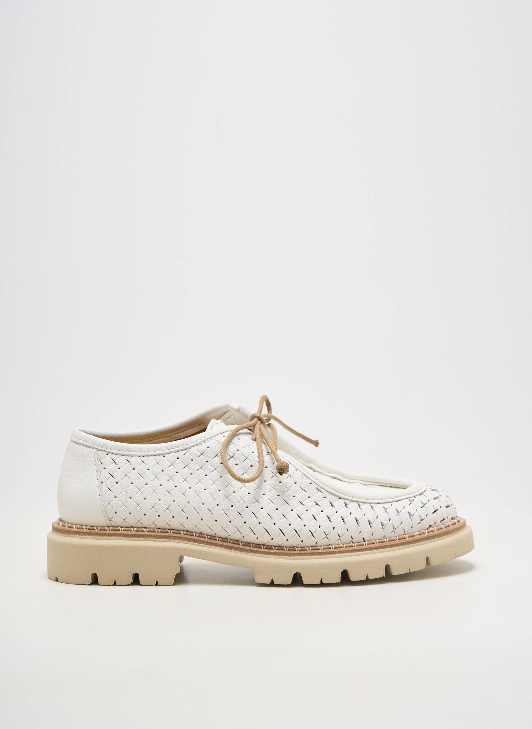 Derbies matière lisse talon plat jusqu'à 3cm blanc MAT:20 femme