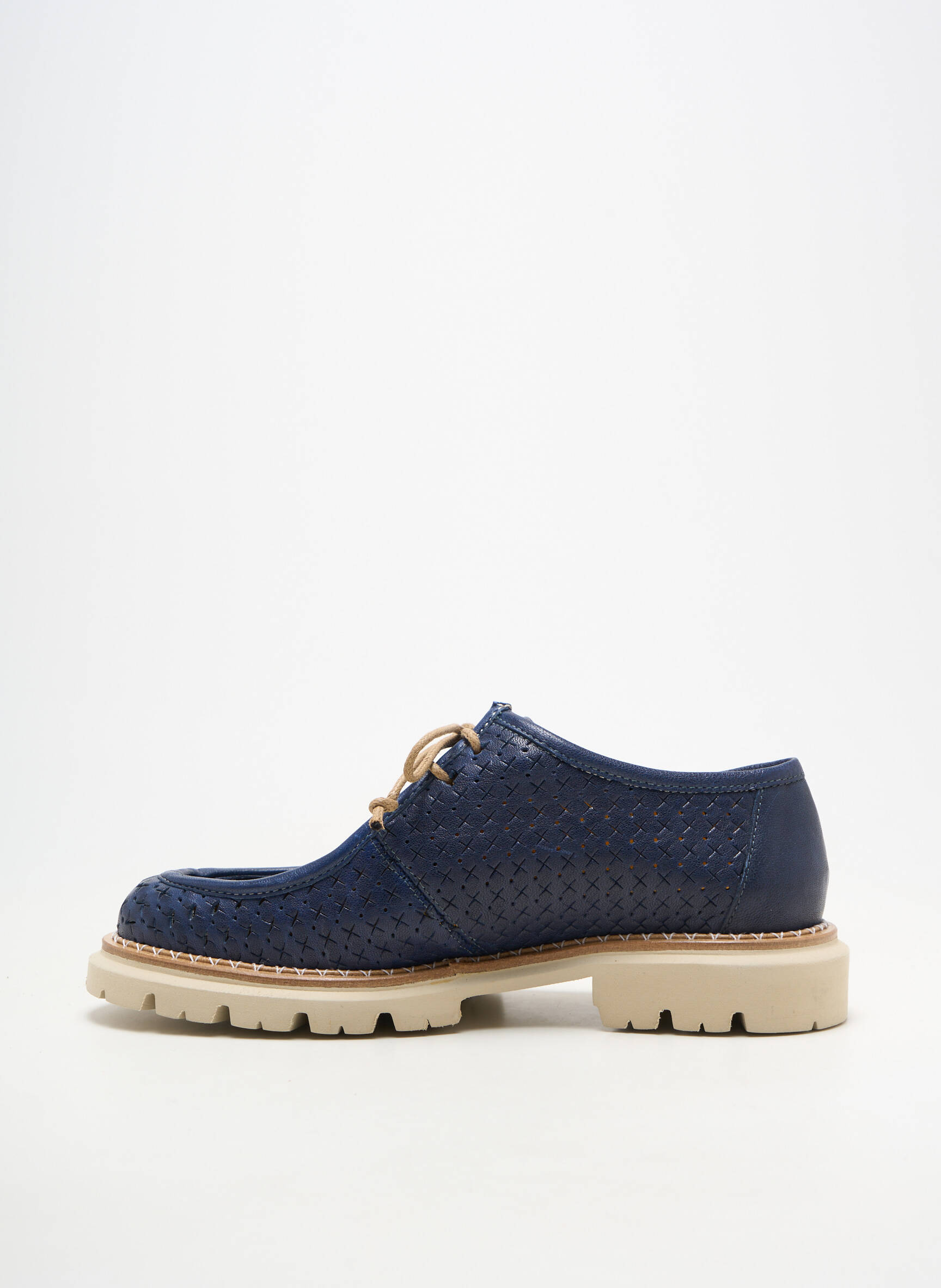 Derbies matière lisse talon plat jusqu'à 3cm bleu MAT:20 femme