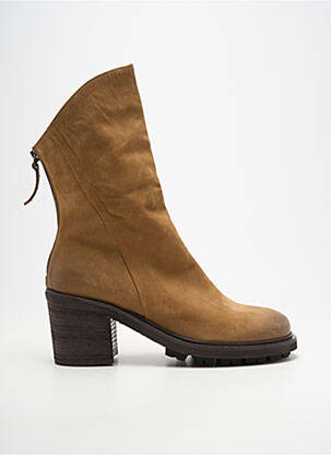 Bottes matière lisse talon de 7 à 9cm marron MAT:20 femme