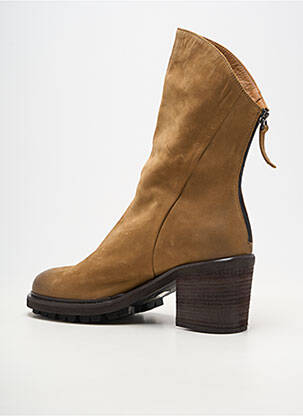 Bottes matière lisse talon de 7 à 9cm marron MAT:20 femme