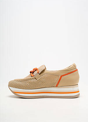 Baskets matière lisse talon de 4 à 6cm beige SOFTWAVES femme