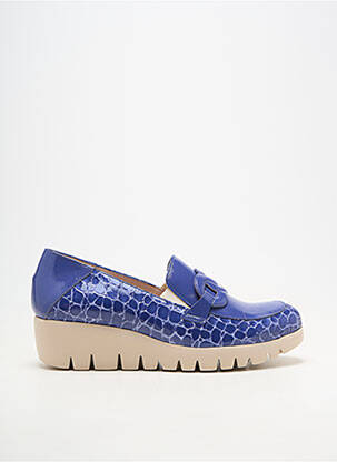 Mocassins matière lisse talon de 4 à 6cm bleu WONDERS femme