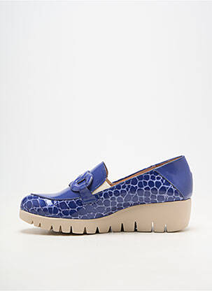 Mocassins matière lisse talon de 4 à 6cm bleu WONDERS femme