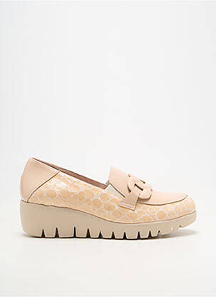 Mocassins matière lisse talon de 4 à 6cm beige WONDERS femme