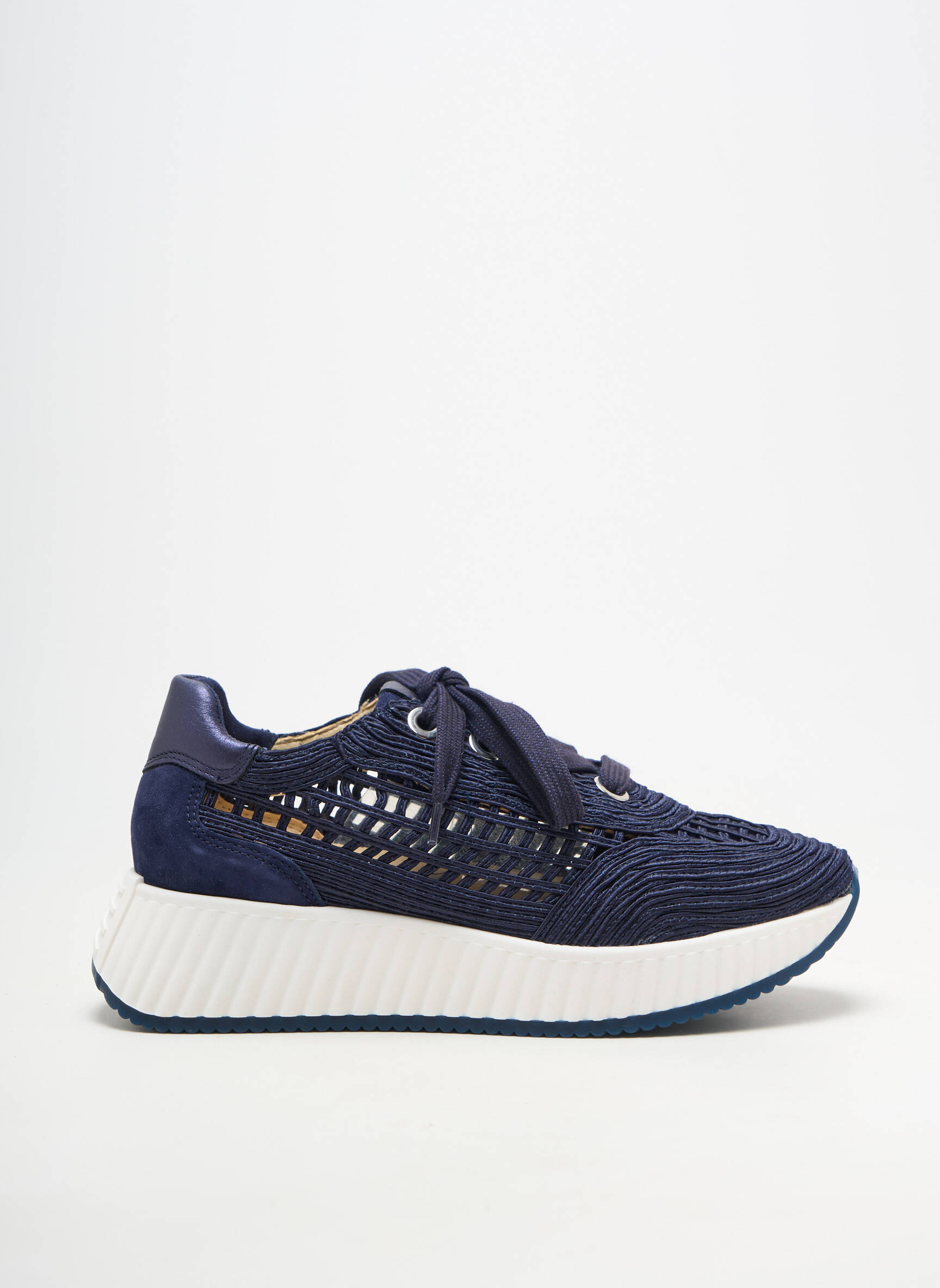 Baskets bout rond talon de 4 à 6cm bleu SOFTWAVES femme