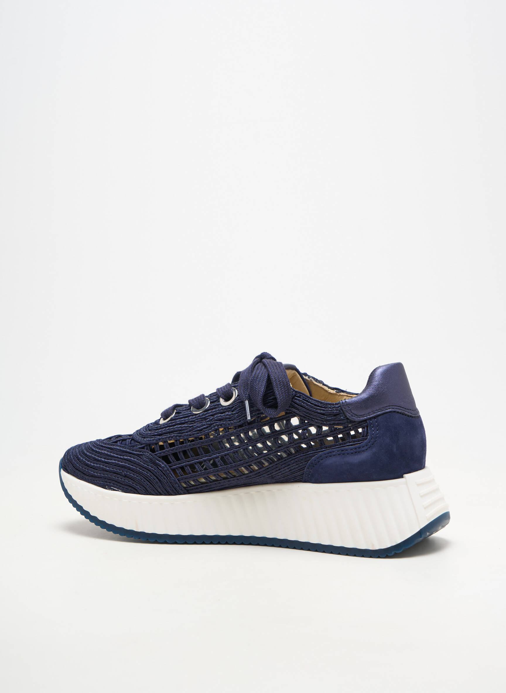 Baskets bout rond talon de 4 à 6cm bleu SOFTWAVES femme
