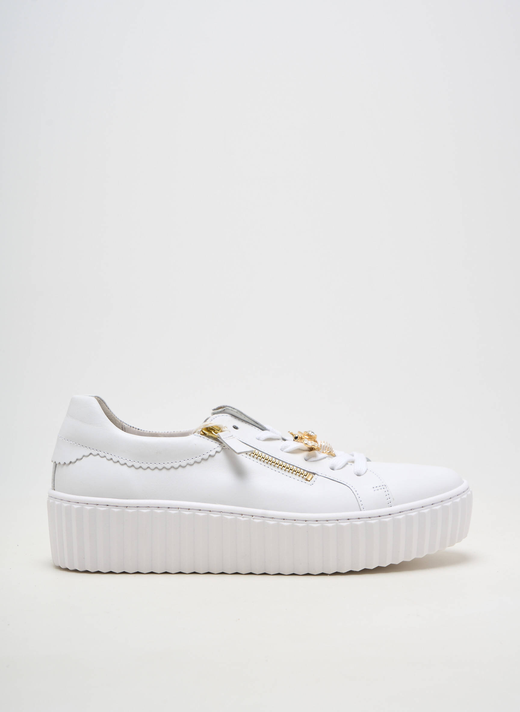 Baskets matière lisse talon de 4 à 6cm blanc GABOR femme