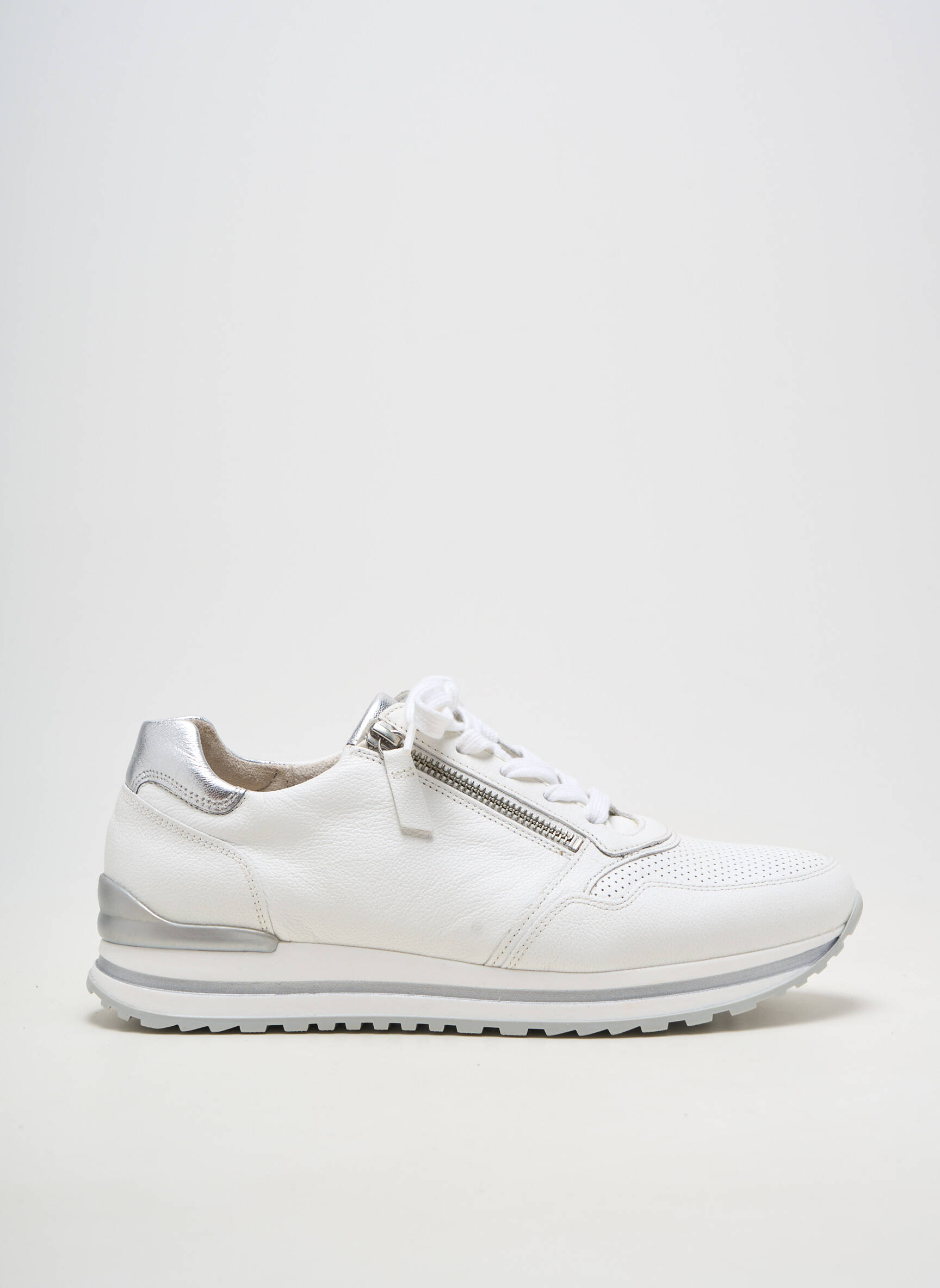 Baskets matière lisse talon plat jusqu'à 3cm blanc GABOR femme