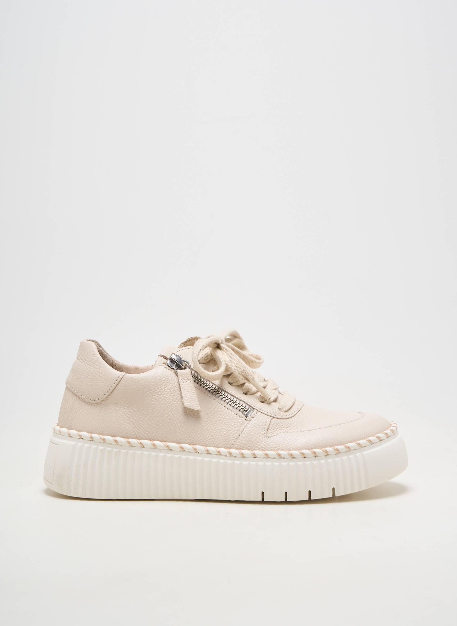 Baskets matière lisse talon plat jusqu'à 3cm beige GABOR femme