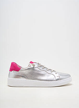 Baskets matière lisse talon plat jusqu'à 3cm argent GABOR femme