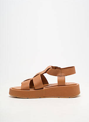 Sandales/nu pieds matière lisse talon plat jusqu'à 3cm marron WONDERS femme