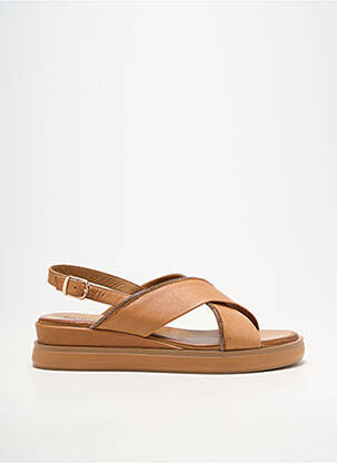 Sandales/nu pieds matière lisse talon plat jusqu'à 3cm marron INUOVO femme