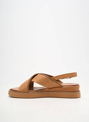 Sandales/nu pieds matière lisse talon plat jusqu'à 3cm marron INUOVO femme
