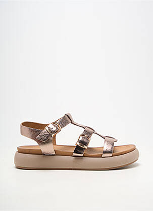 Sandales/nu pieds matière lisse talon plat jusqu'à 3cm marron INUOVO femme