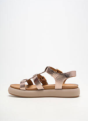 Sandales/nu pieds matière lisse talon plat jusqu'à 3cm marron INUOVO femme
