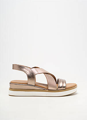 Sandales/nu pieds matière lisse talon de 4 à 6cm marron INUOVO femme