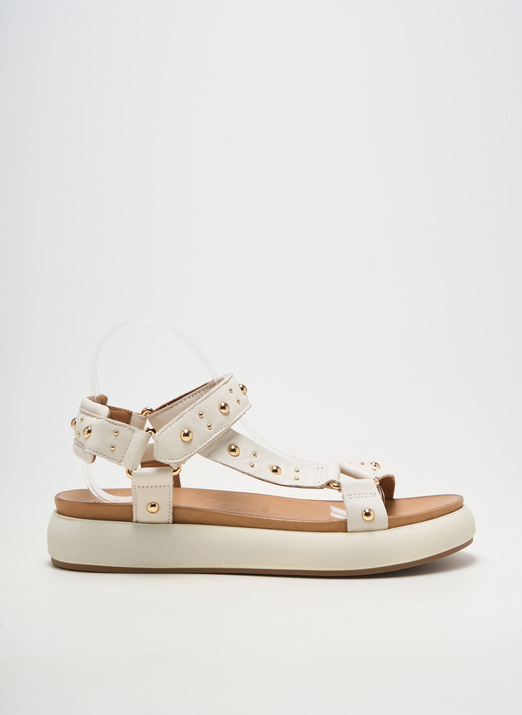 Sandales/nu pieds matière lisse talon de 4 à 6cm blanc INUOVO femme