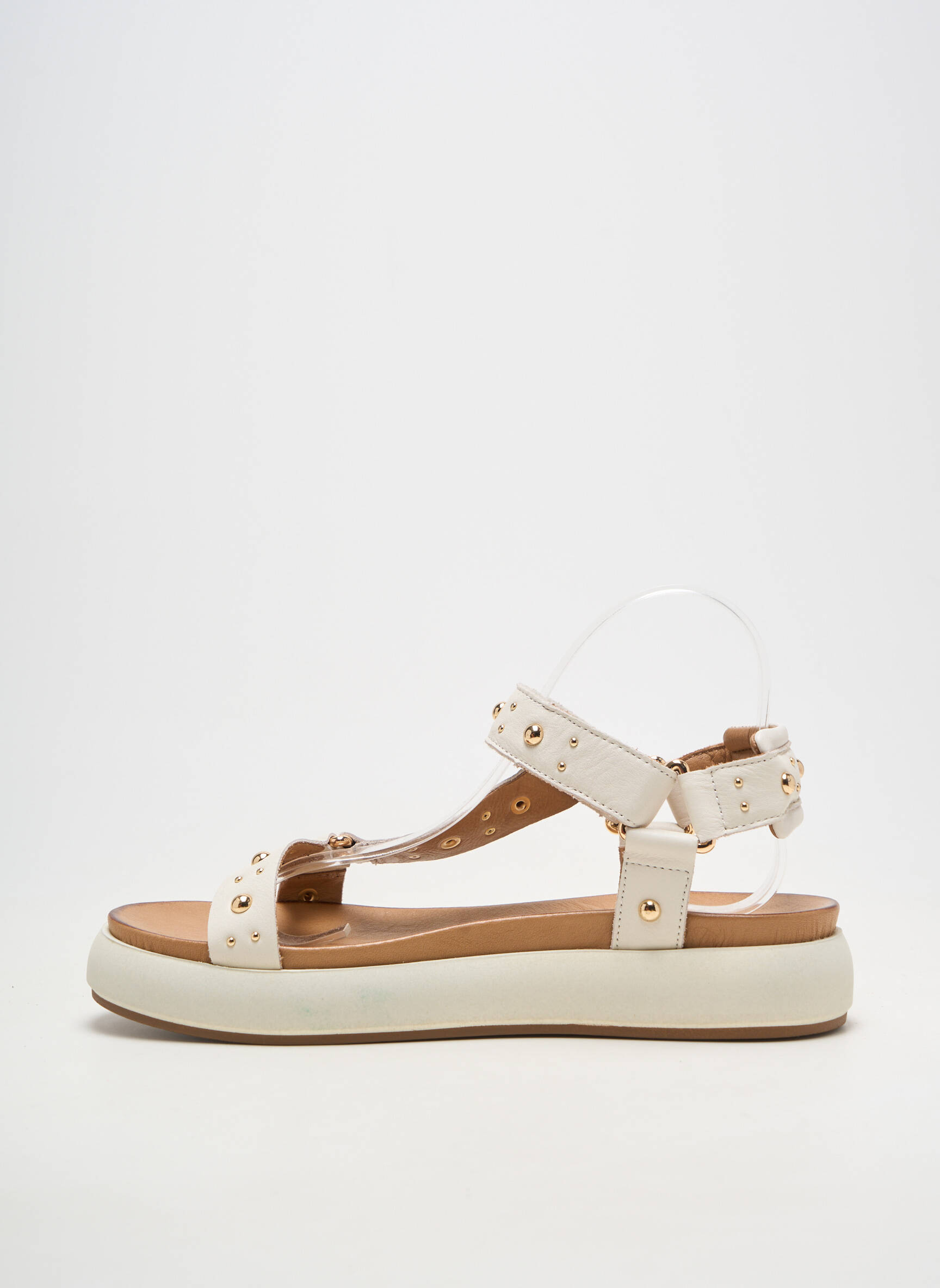 Sandales/nu pieds matière lisse talon de 4 à 6cm blanc INUOVO femme
